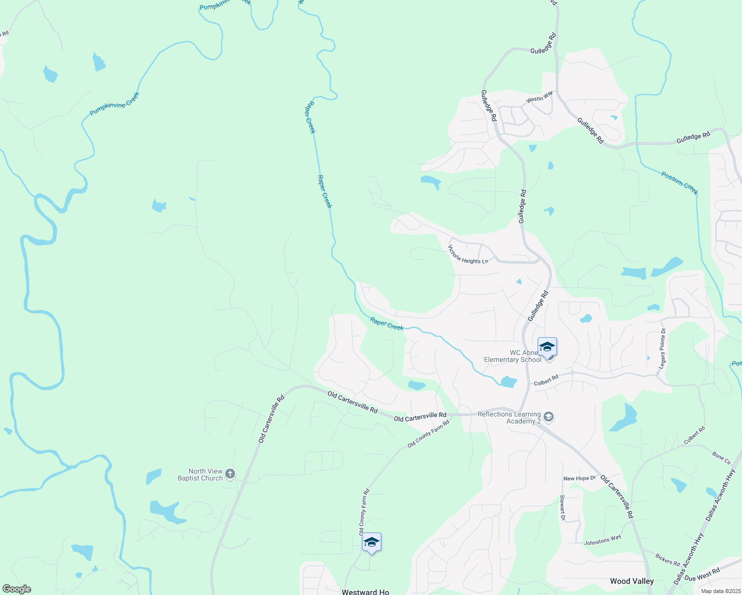 map of restaurants, bars, coffee shops, grocery stores, and more near 526 Westridge Circle in Dallas