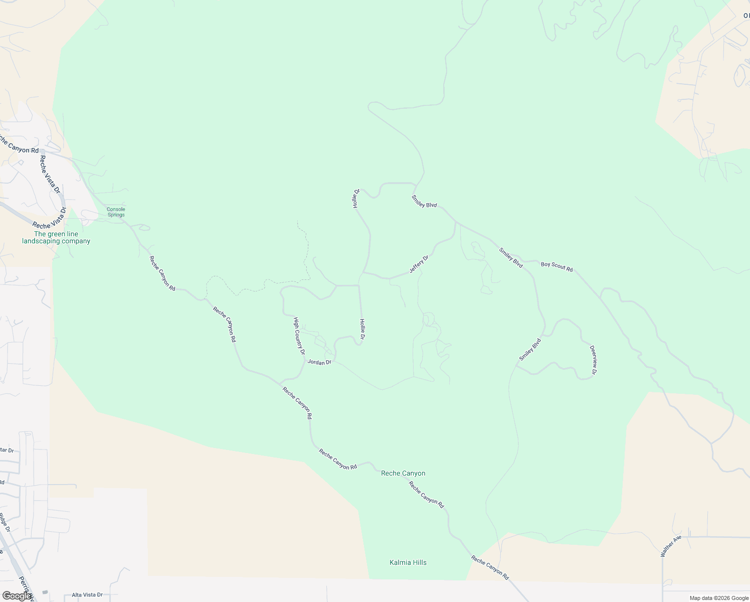 map of restaurants, bars, coffee shops, grocery stores, and more near Hollie Drive in Riverside County