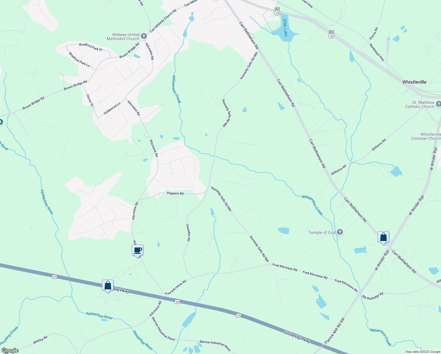 map of restaurants, bars, coffee shops, grocery stores, and more near 1154 Pinebrook Road in Auburn