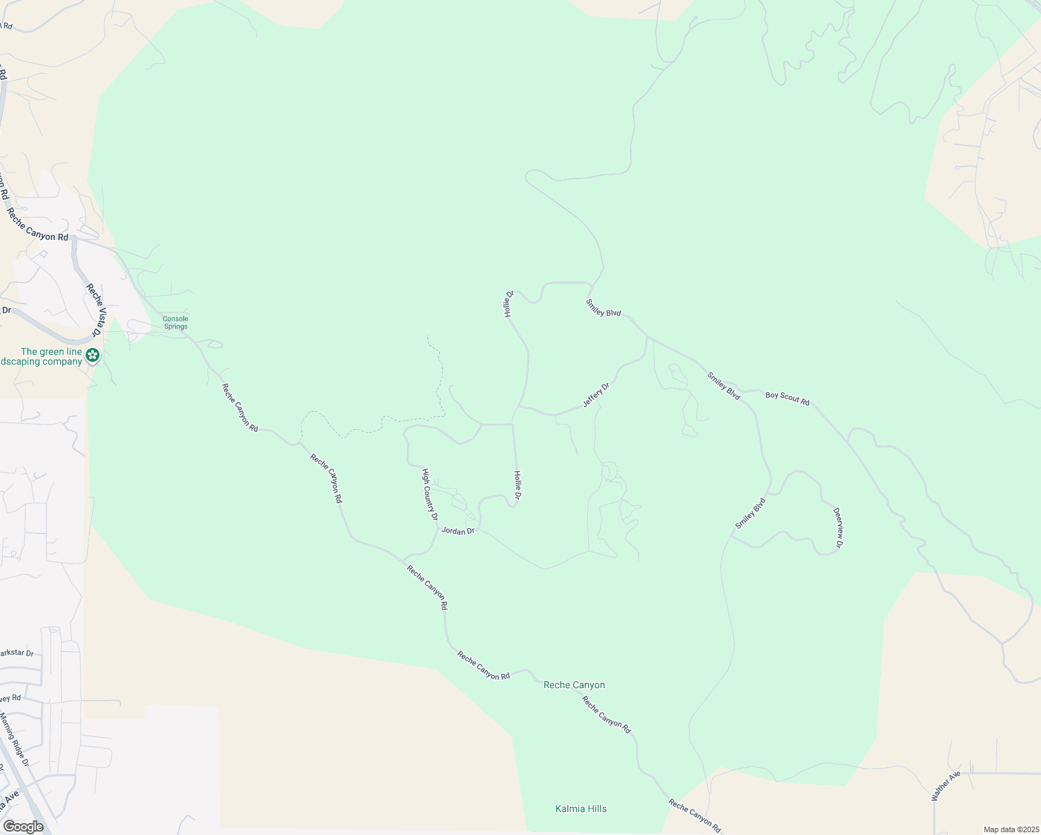map of restaurants, bars, coffee shops, grocery stores, and more near 9440 Hollie Drive in Redlands