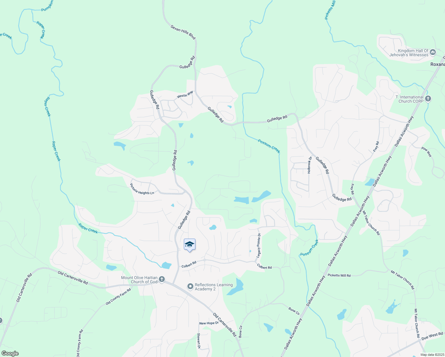 map of restaurants, bars, coffee shops, grocery stores, and more near 374 Dooley Road in Dallas