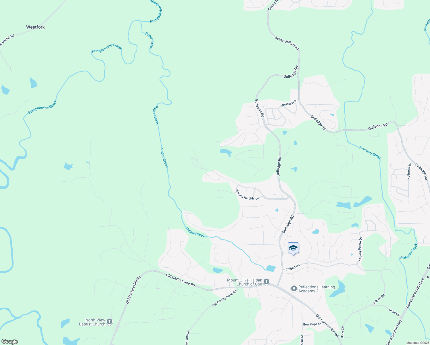 map of restaurants, bars, coffee shops, grocery stores, and more near 951 Victoria Heights Drive in Dallas