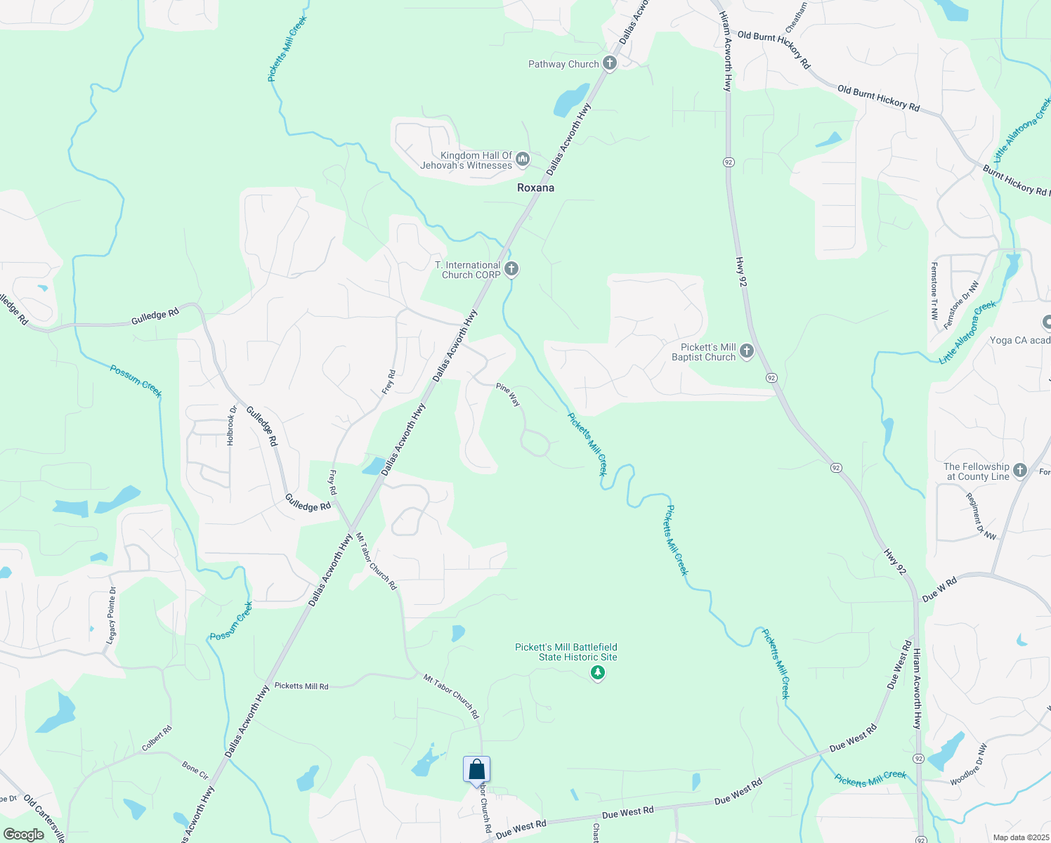 map of restaurants, bars, coffee shops, grocery stores, and more near 288 Pine Way in Dallas