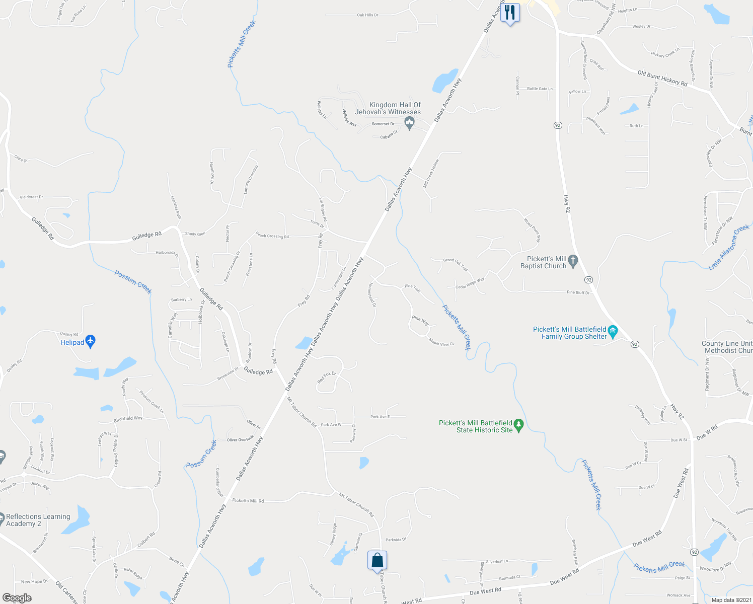 map of restaurants, bars, coffee shops, grocery stores, and more near 335 Homestead Drive in Dallas