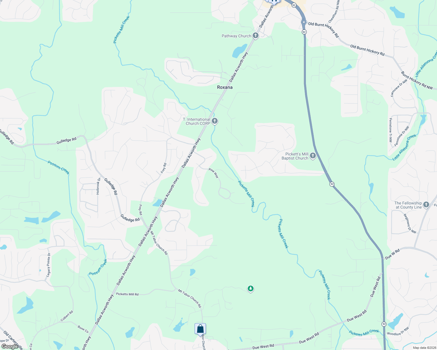 map of restaurants, bars, coffee shops, grocery stores, and more near 187 Pine Way in Dallas