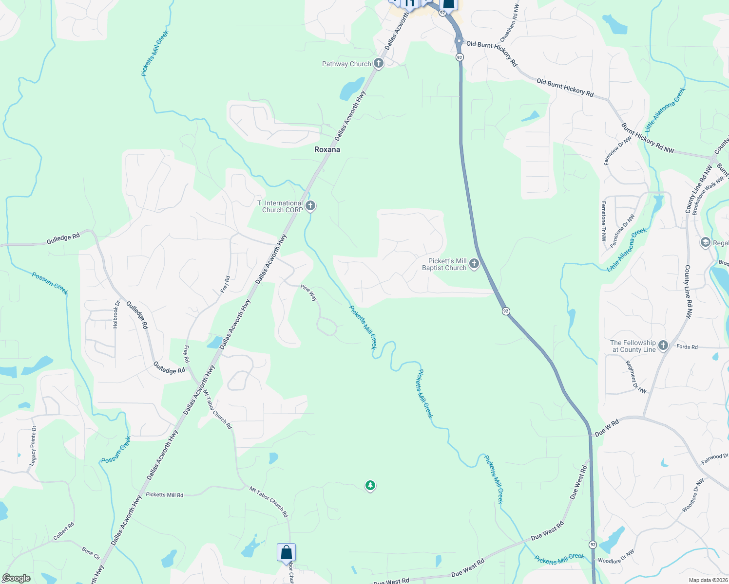 map of restaurants, bars, coffee shops, grocery stores, and more near 11 Beech Trail in Dallas