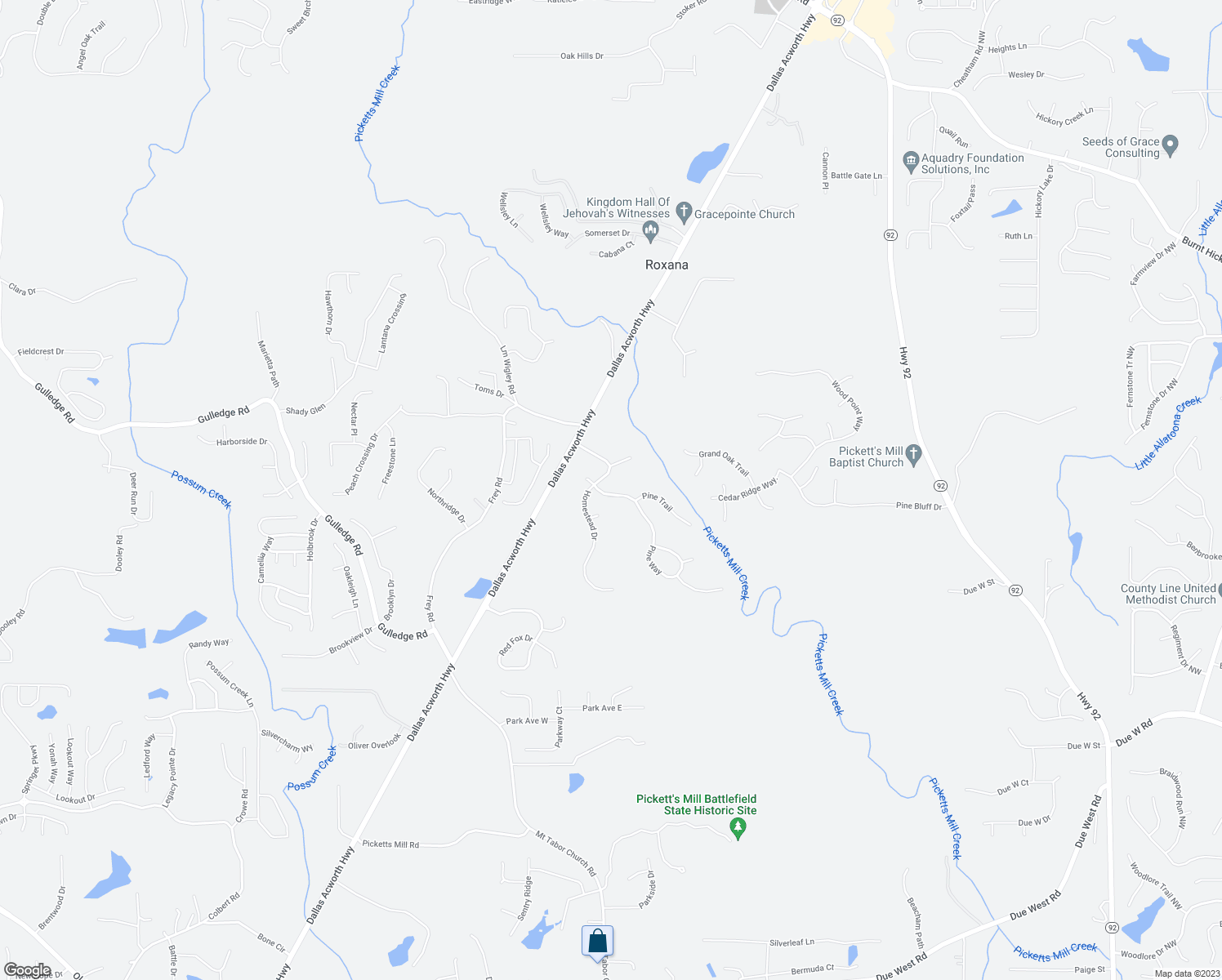 map of restaurants, bars, coffee shops, grocery stores, and more near 51 Pine Way in Dallas