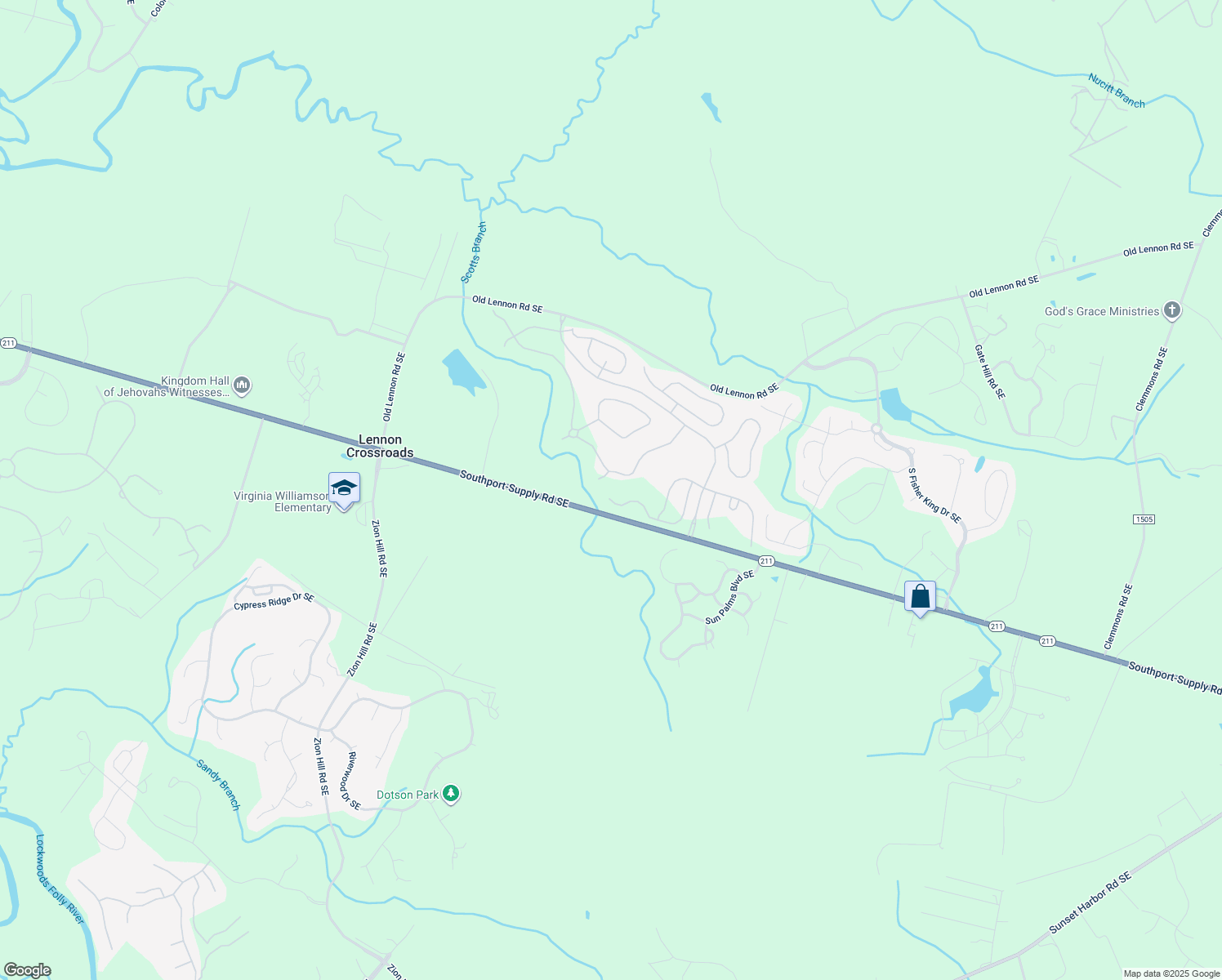 map of restaurants, bars, coffee shops, grocery stores, and more near 1202 Mandevilla Drive Southeast in Bolivia