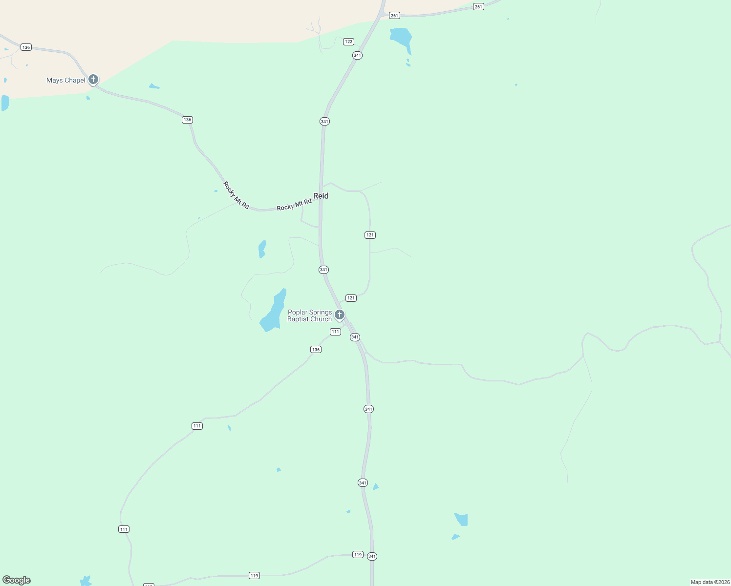 map of restaurants, bars, coffee shops, grocery stores, and more near 67-77 County Road 121 in Vardaman