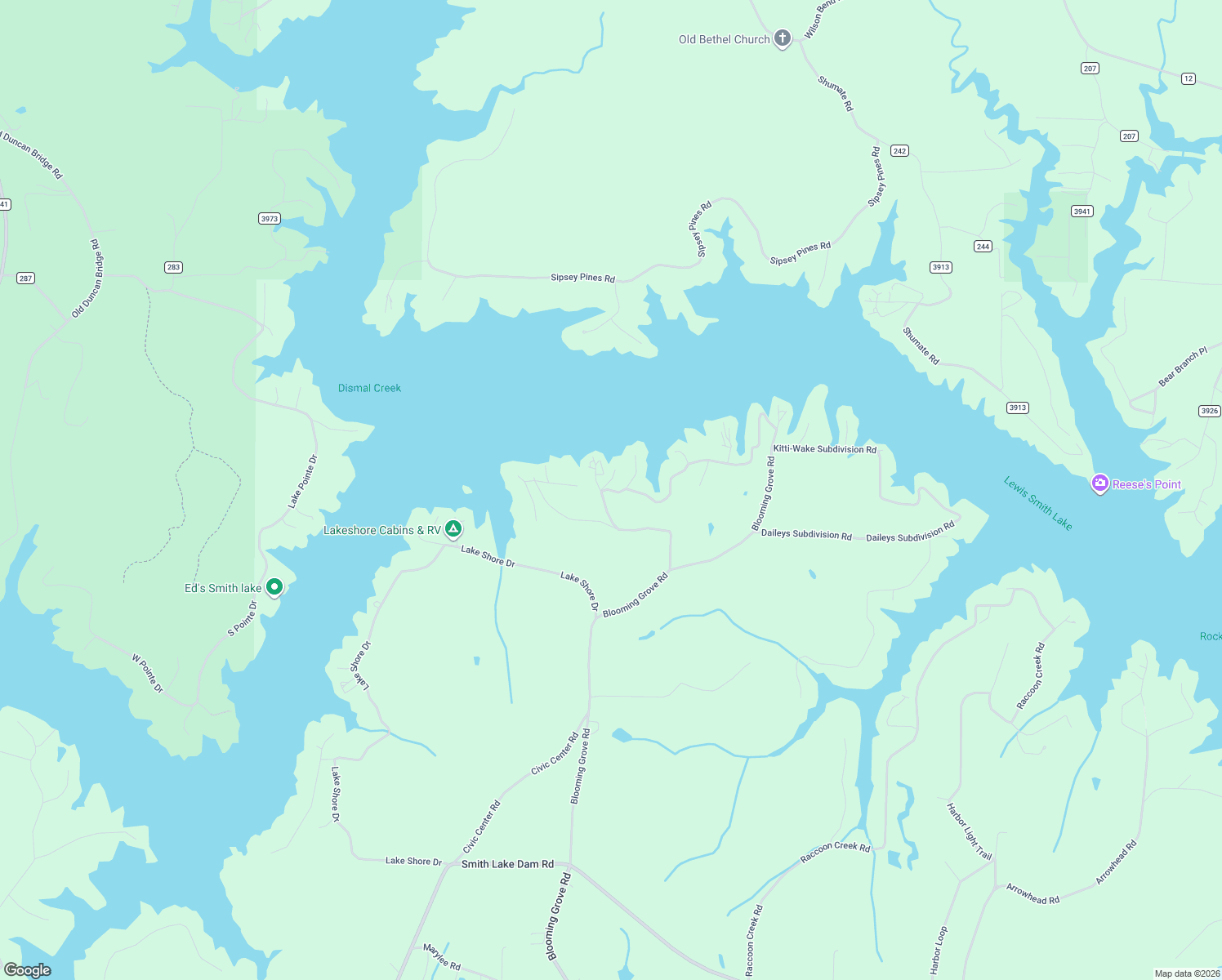 map of restaurants, bars, coffee shops, grocery stores, and more near 397 Sheltered Cove Road in Jasper