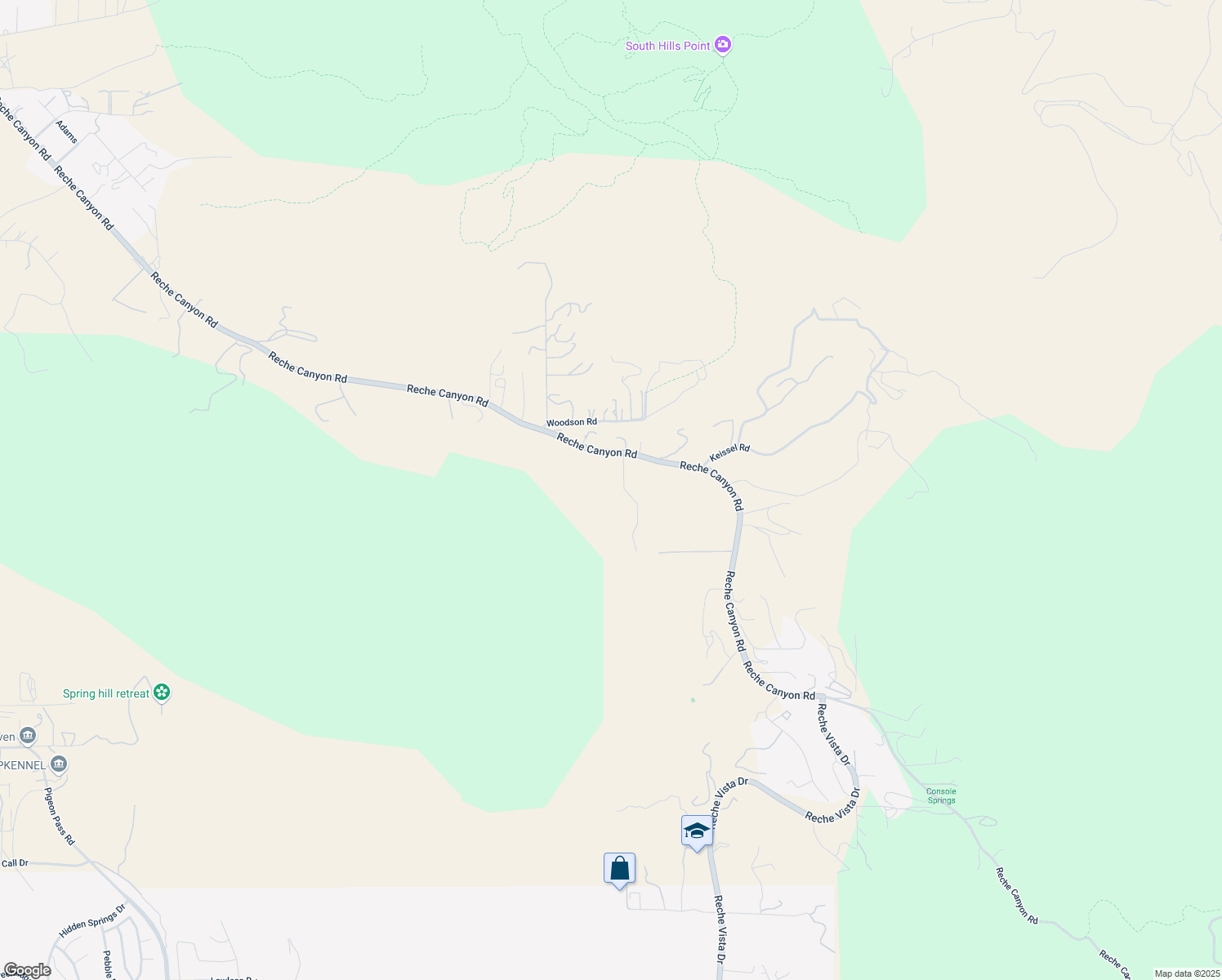 map of restaurants, bars, coffee shops, grocery stores, and more near 8090 Reche Canyon Road in Colton