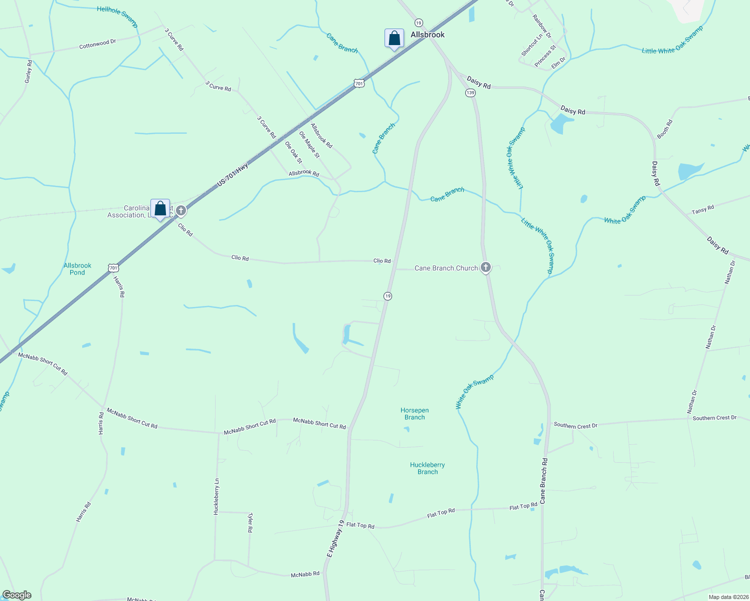 map of restaurants, bars, coffee shops, grocery stores, and more near 7553 South Carolina 19 in Loris
