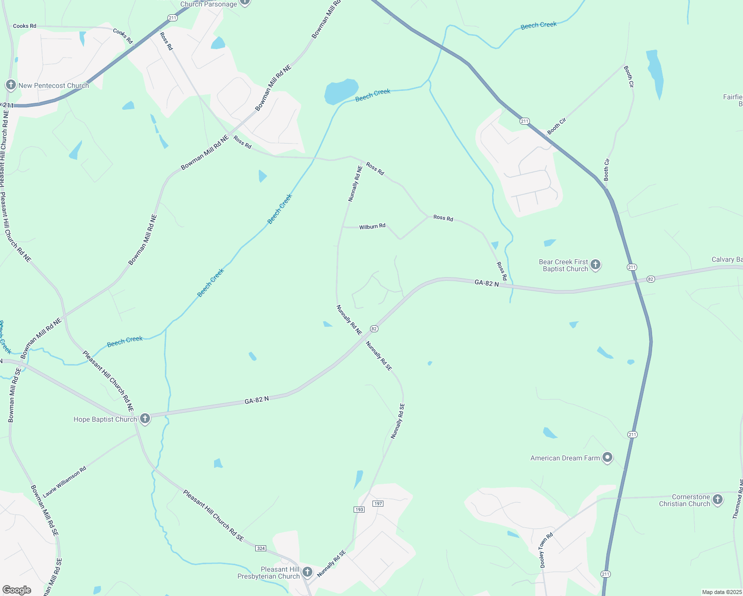 map of restaurants, bars, coffee shops, grocery stores, and more near 265 Mona Court in Winder