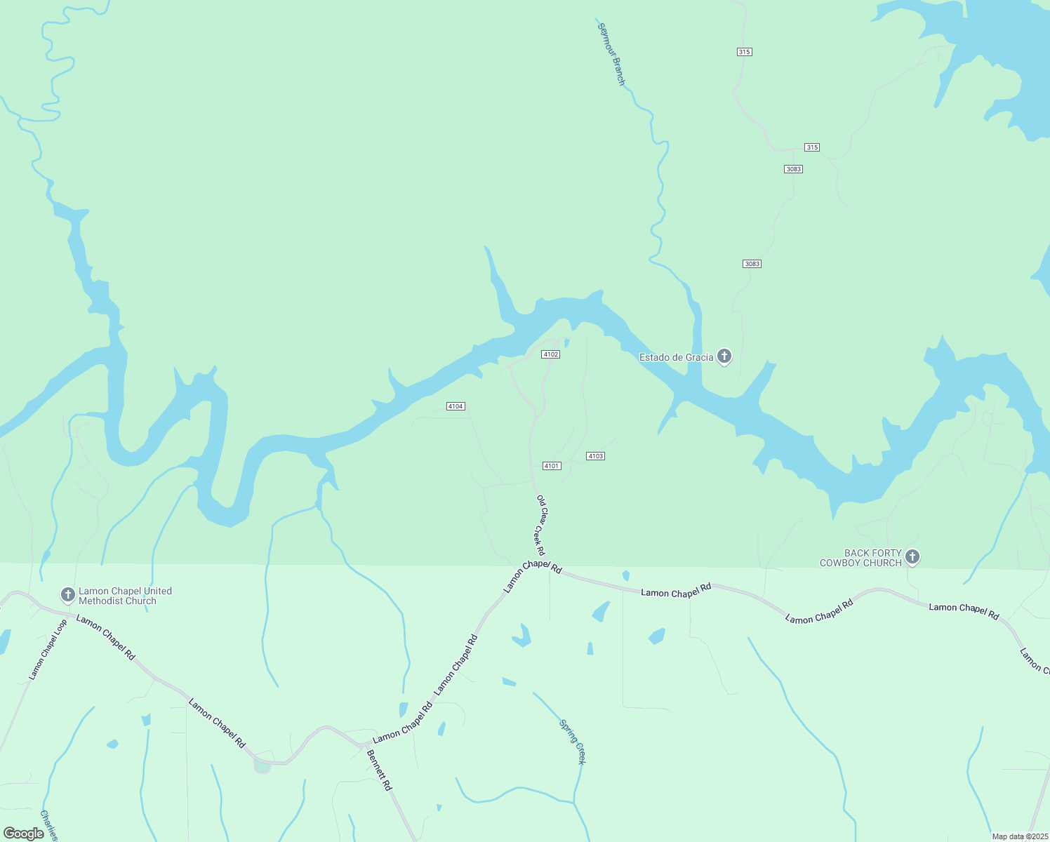 map of restaurants, bars, coffee shops, grocery stores, and more near 612 Old Clear Creek Road in Jasper