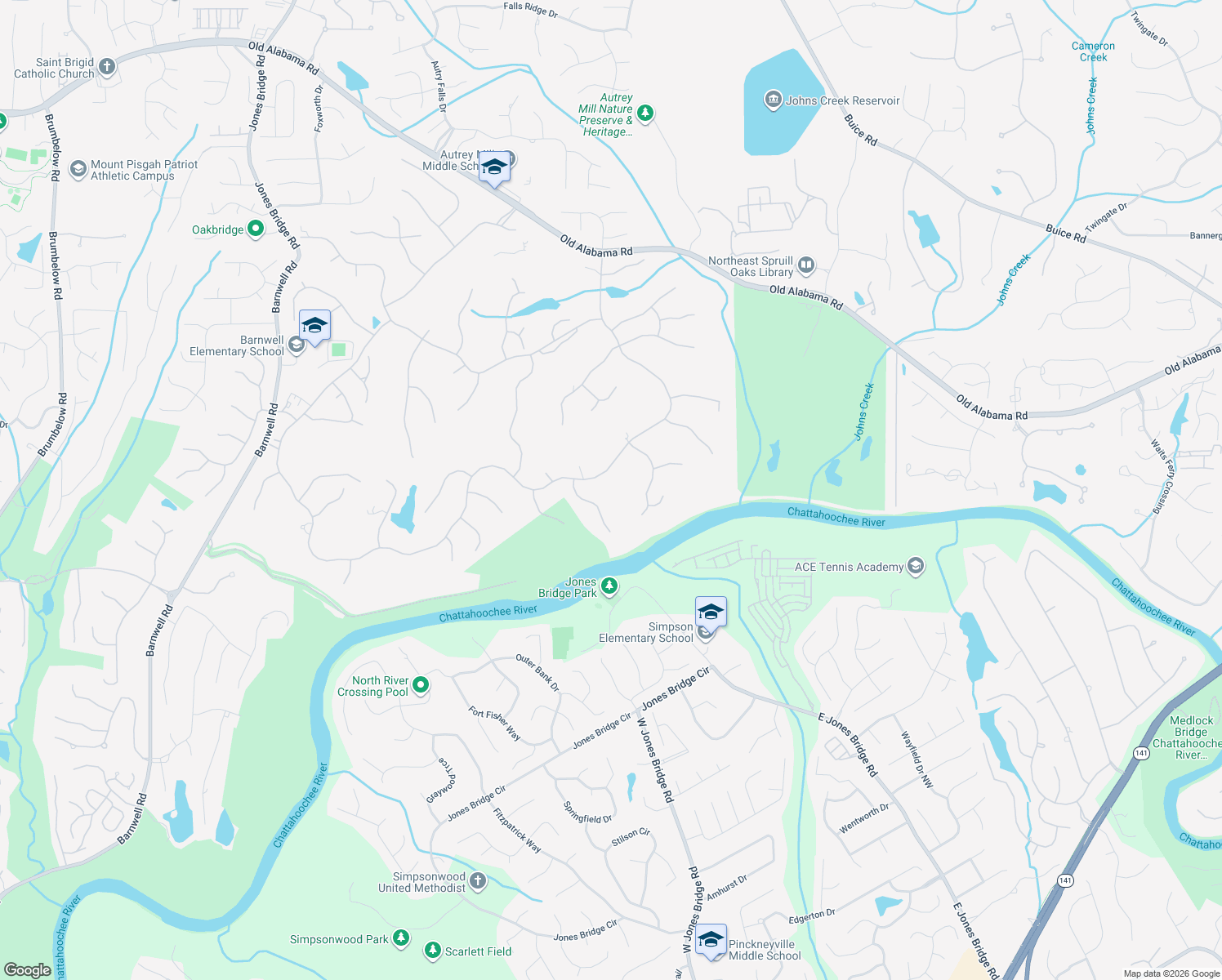 map of restaurants, bars, coffee shops, grocery stores, and more near 9265 Old Southwick Pass in Alpharetta
