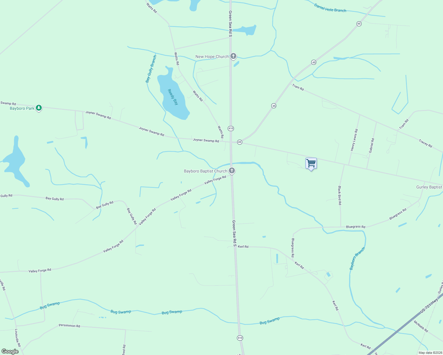 map of restaurants, bars, coffee shops, grocery stores, and more near 5835 Valley Forge Rd in Aynor