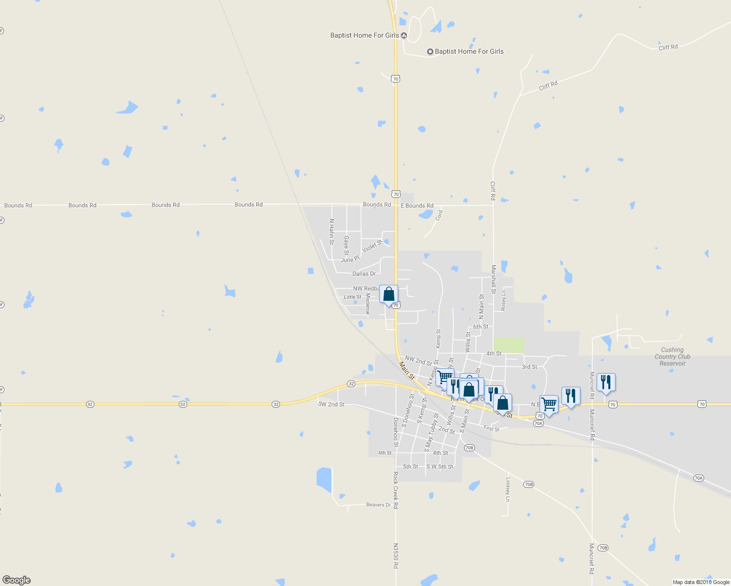 map of restaurants, bars, coffee shops, grocery stores, and more near 801 Northwest Redbud Street in Kingston