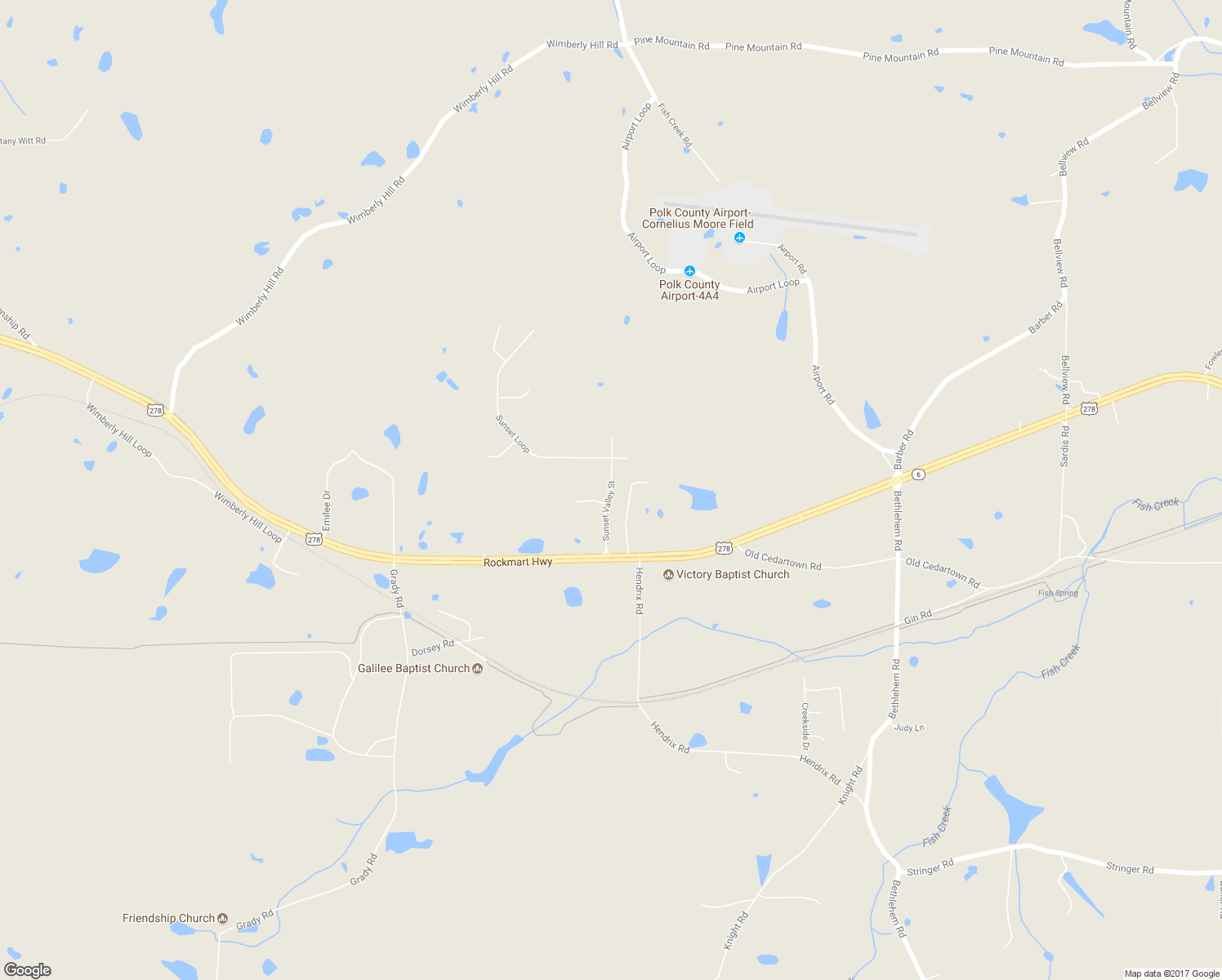 map of restaurants, bars, coffee shops, grocery stores, and more near Sunset Valley Street in Cedartown