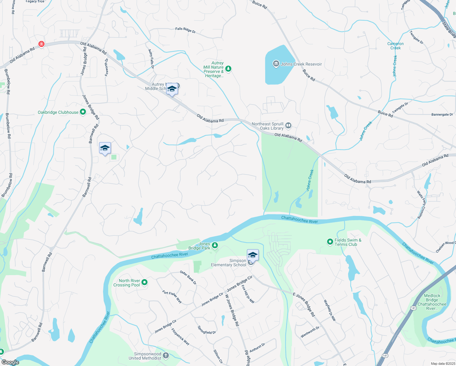 map of restaurants, bars, coffee shops, grocery stores, and more near 9350 Old Southwick Pass in Alpharetta