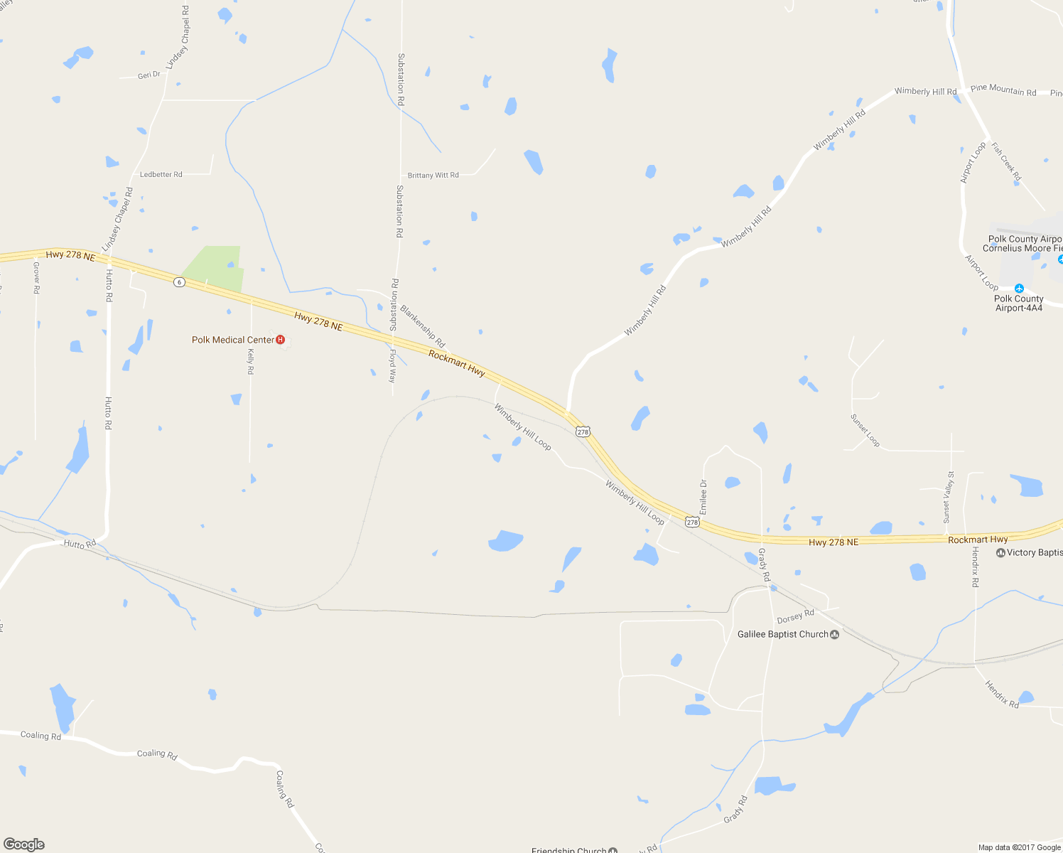 map of restaurants, bars, coffee shops, grocery stores, and more near 63 Wimberly Hill Loop in Cedartown