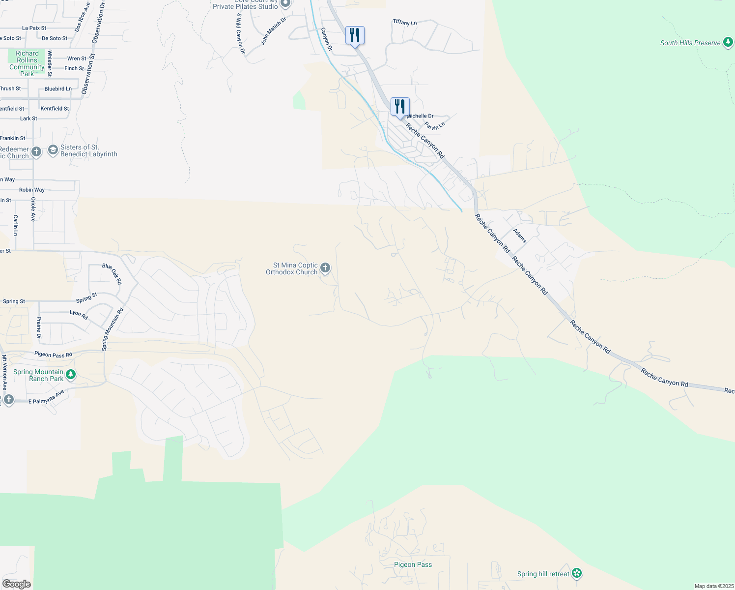 map of restaurants, bars, coffee shops, grocery stores, and more near 1798 Center Street in Colton