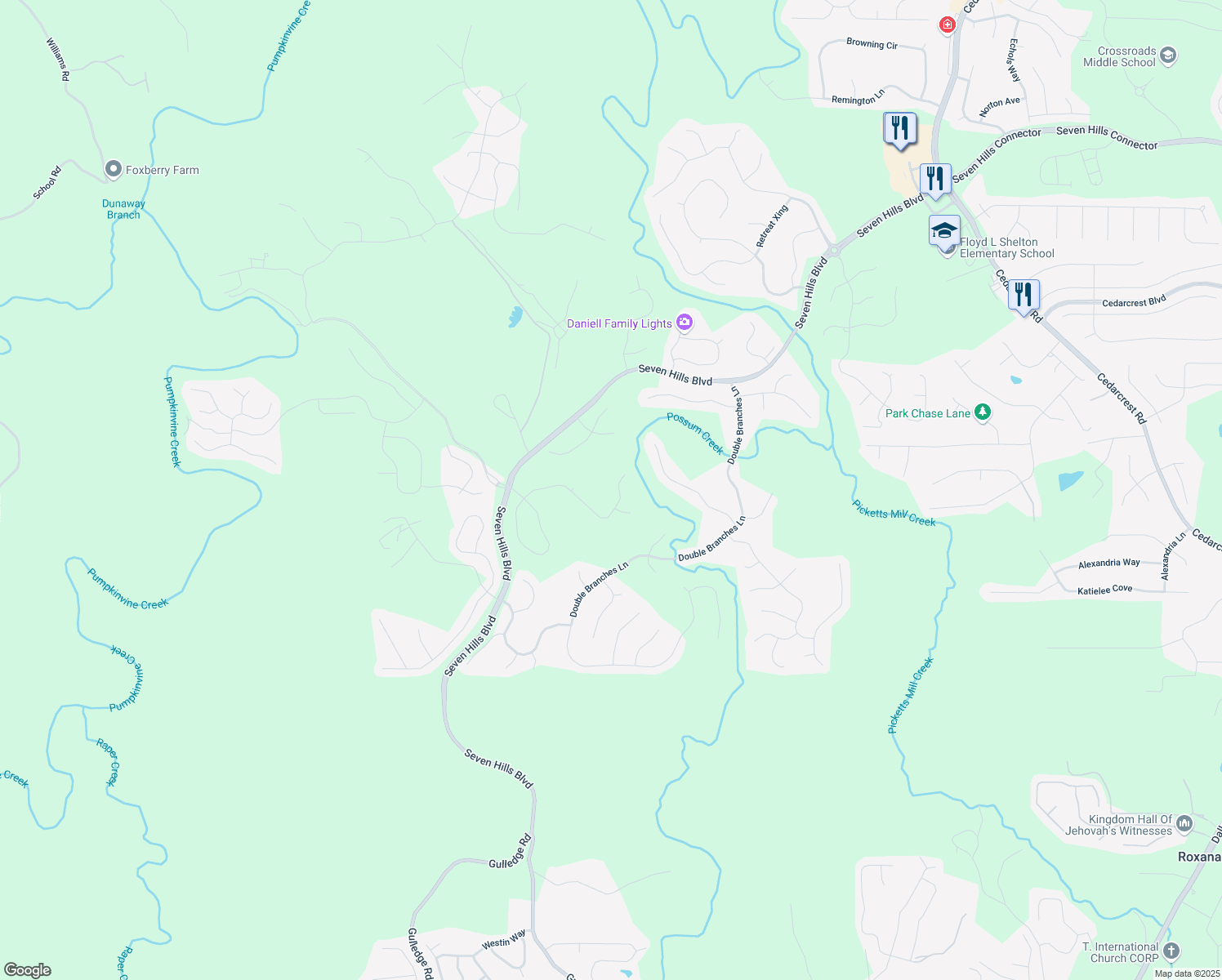 map of restaurants, bars, coffee shops, grocery stores, and more near 399 Cobblestone Trail in Dallas