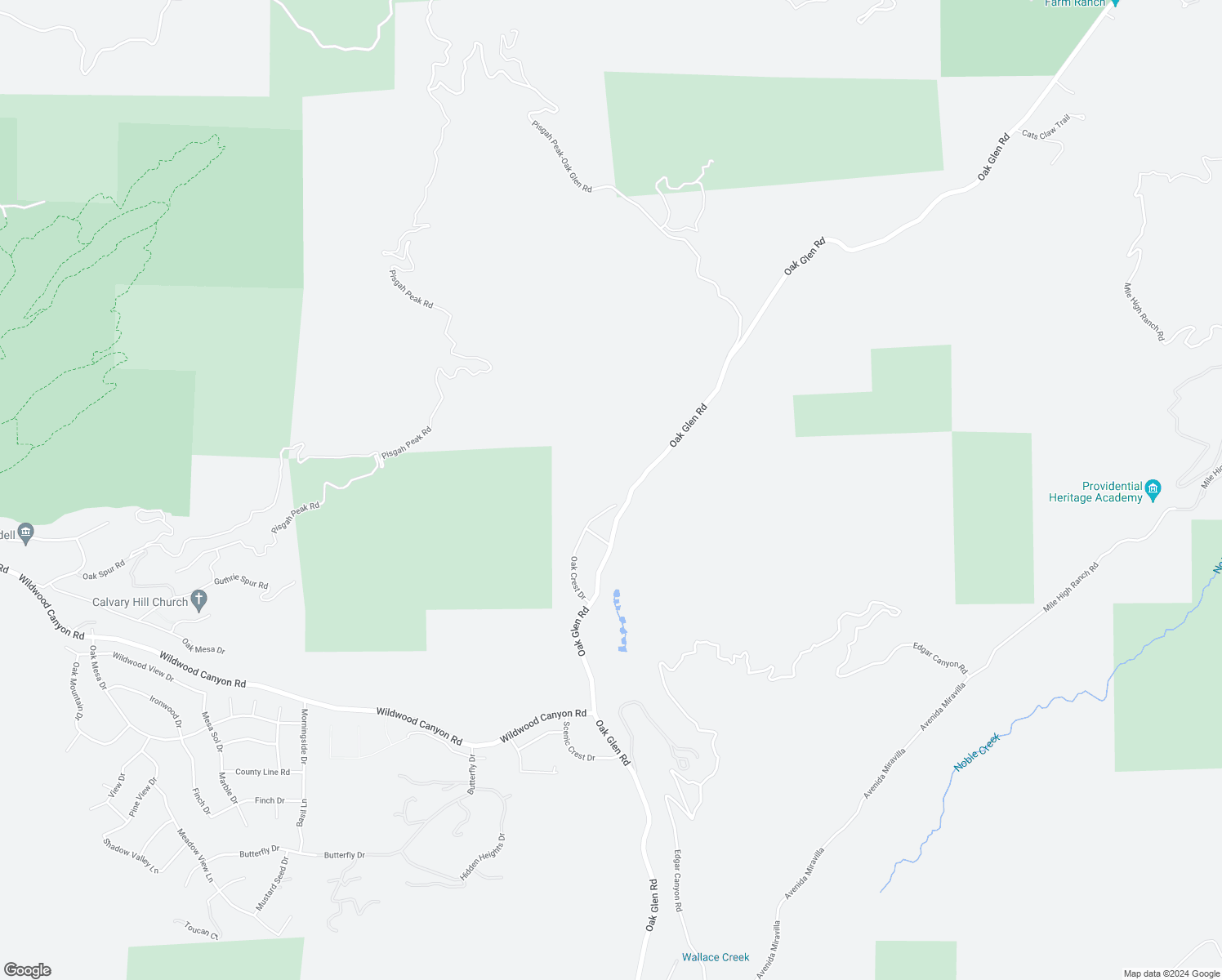 map of restaurants, bars, coffee shops, grocery stores, and more near 13046 Oak Crest Drive in Yucaipa