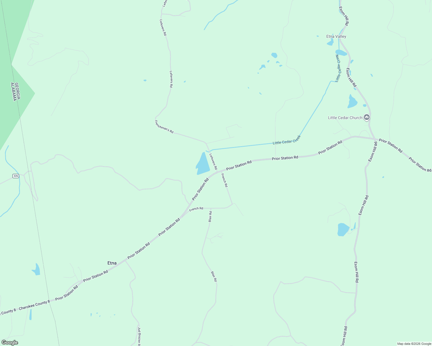 map of restaurants, bars, coffee shops, grocery stores, and more near 3472 Prior Station Road in Cedartown