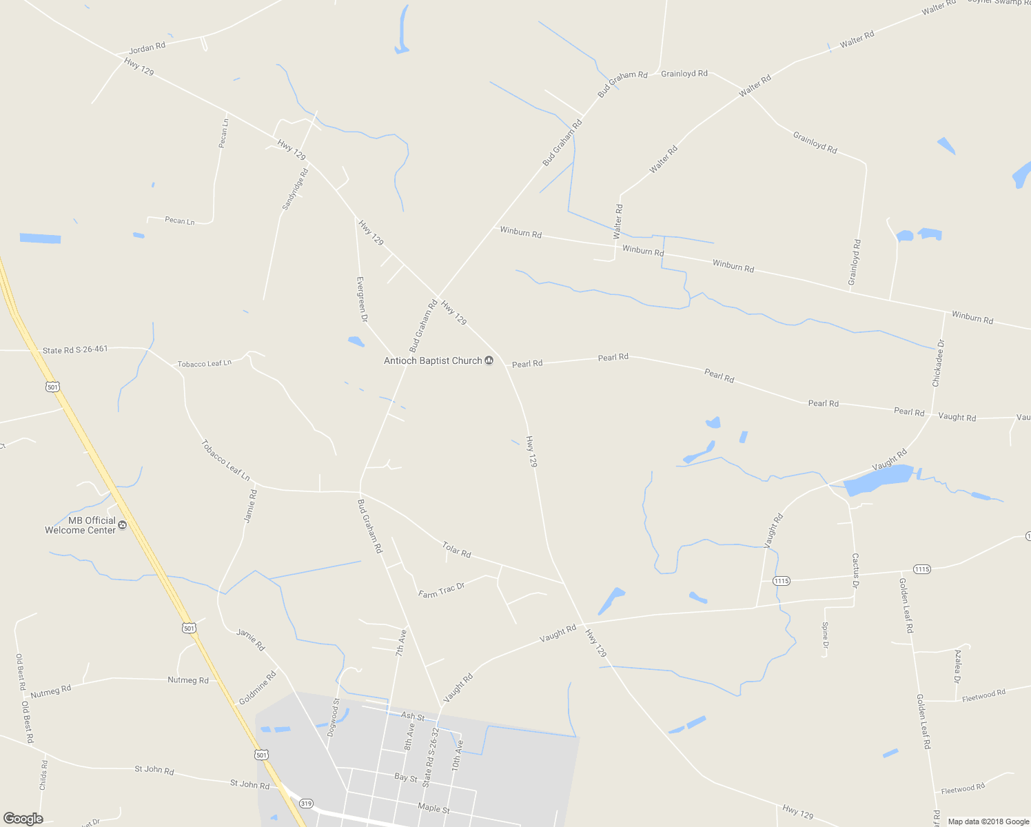 map of restaurants, bars, coffee shops, grocery stores, and more near 2156 Highway 129 in Galivants Ferry