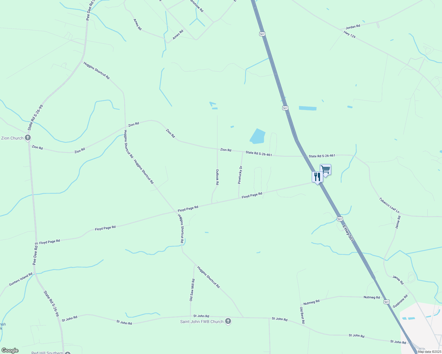 1415 Outlook Road, Galivants Ferry SC Walk Score