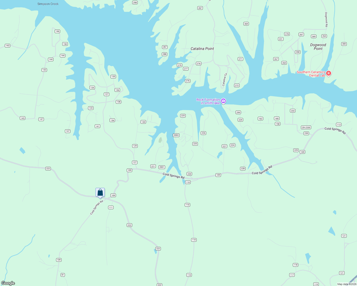 map of restaurants, bars, coffee shops, grocery stores, and more near 970 County Road 225 in Cullman
