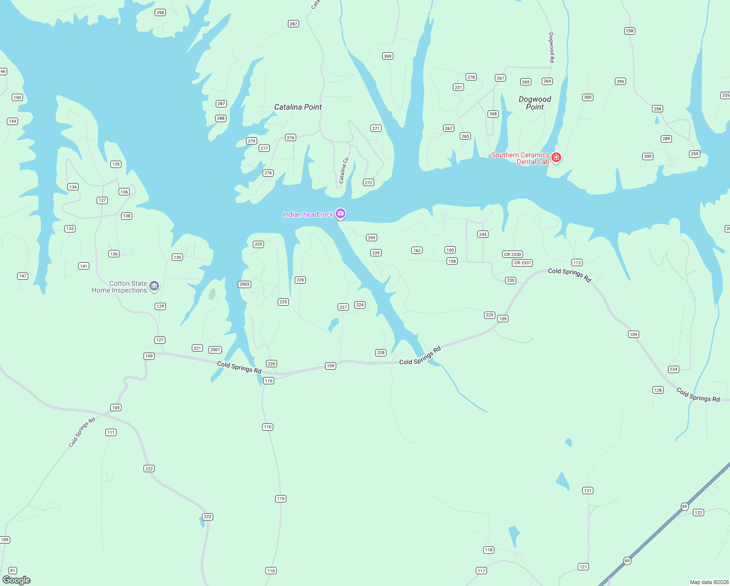 map of restaurants, bars, coffee shops, grocery stores, and more near 155 County Road 224 in Cullman
