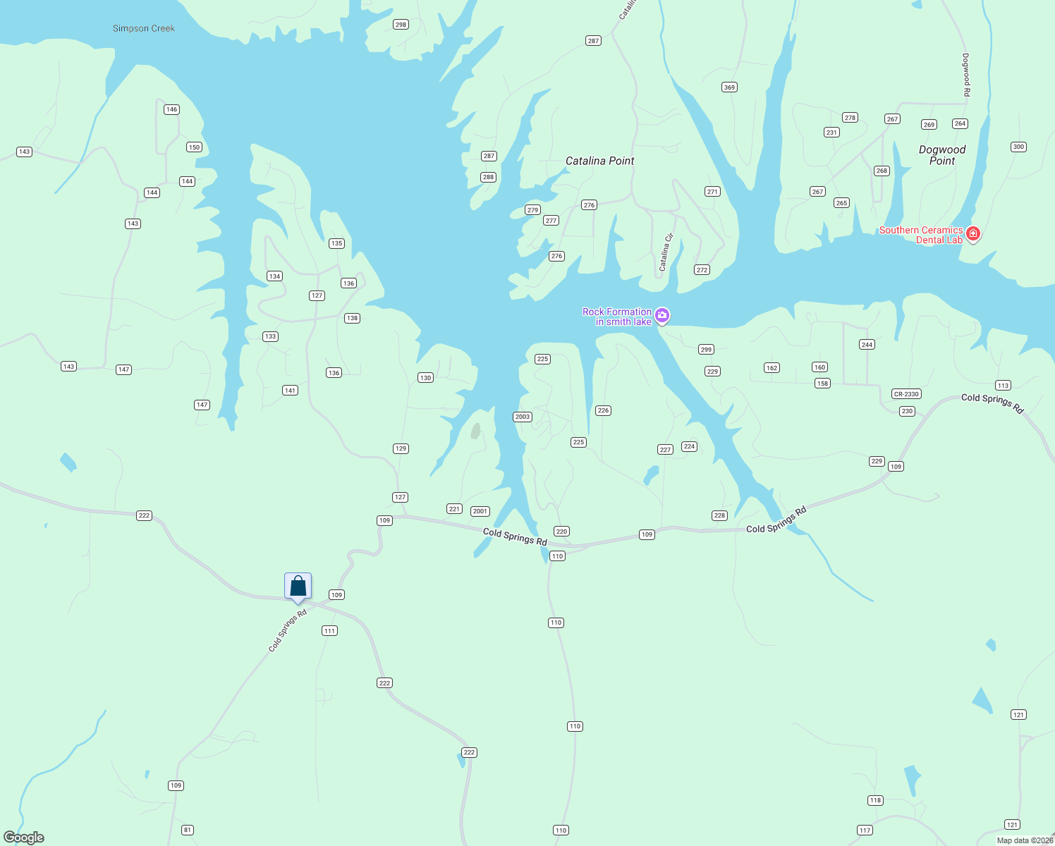 map of restaurants, bars, coffee shops, grocery stores, and more near 970 County Road 225 in Cullman