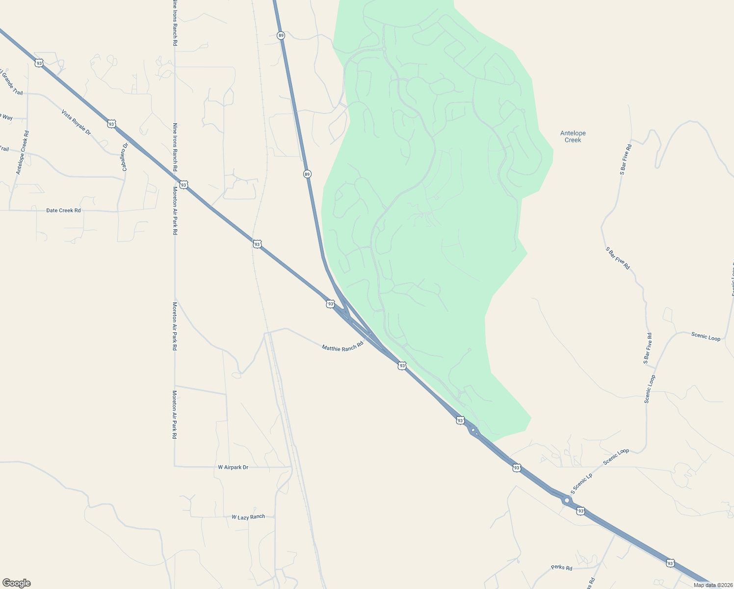 map of restaurants, bars, coffee shops, grocery stores, and more near Stampede Drive in Wickenburg