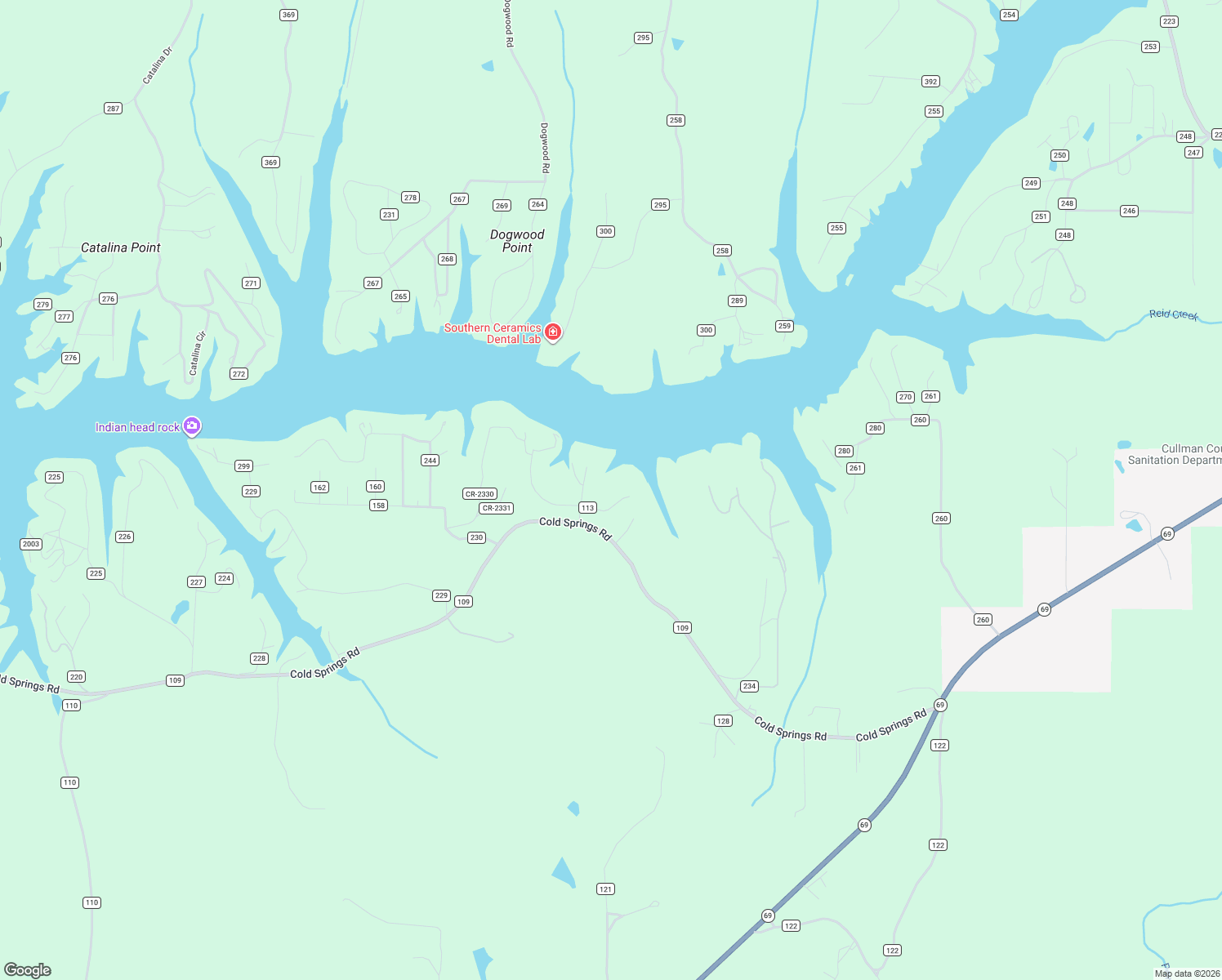 map of restaurants, bars, coffee shops, grocery stores, and more near 381 County Road 113 in Cullman