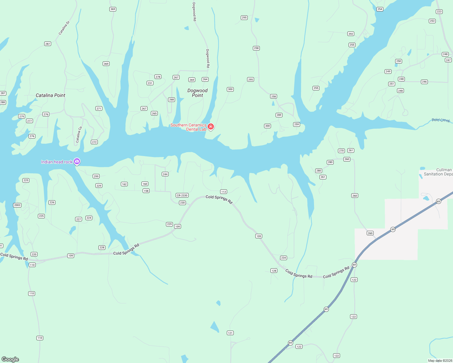 map of restaurants, bars, coffee shops, grocery stores, and more near 381 County Road 113 in Cullman