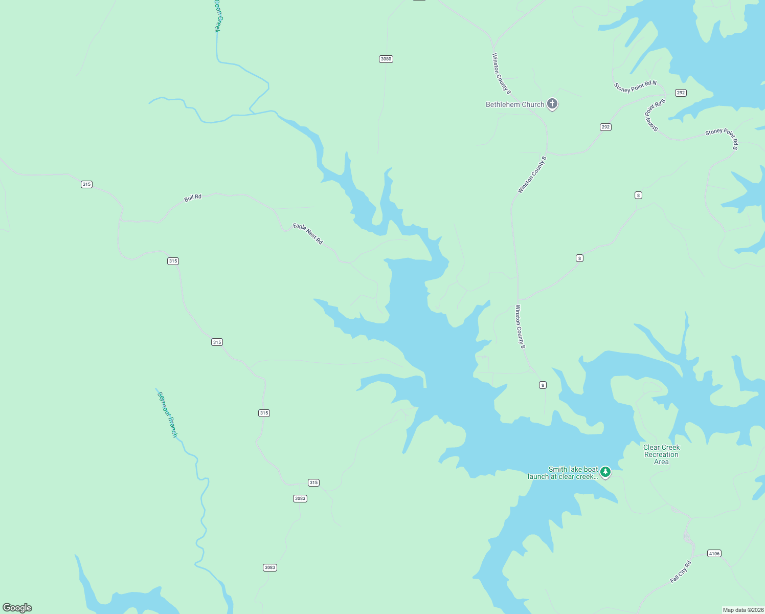 map of restaurants, bars, coffee shops, grocery stores, and more near 241 Eagles Point Road in Double Springs