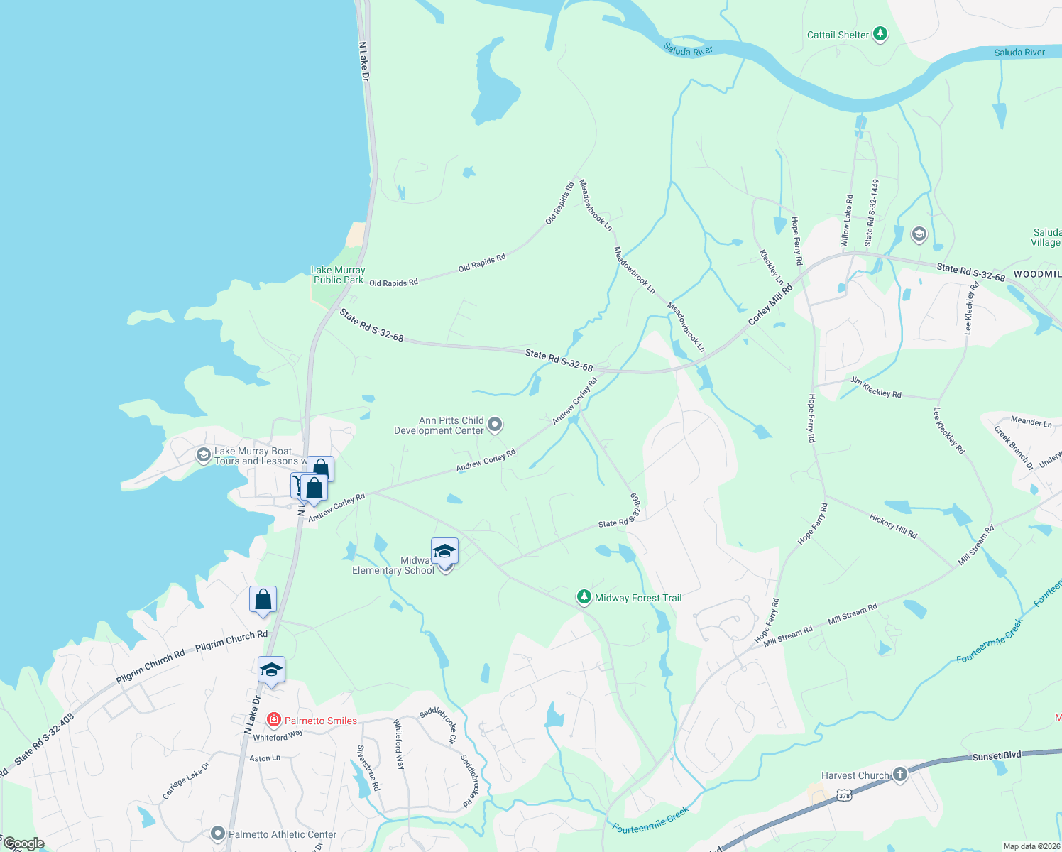 map of restaurants, bars, coffee shops, grocery stores, and more near 329 Andrew Corley Road in Lexington