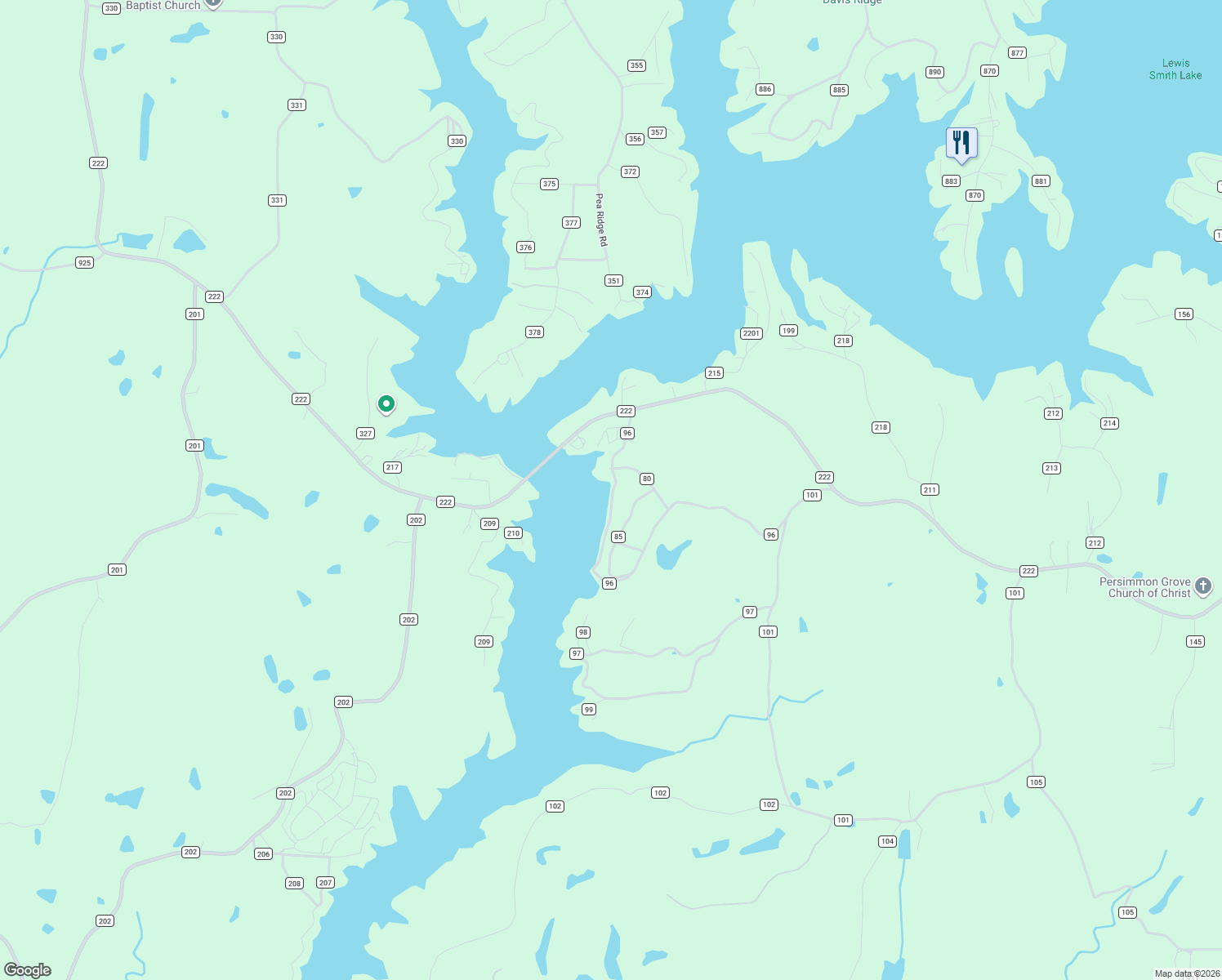 map of restaurants, bars, coffee shops, grocery stores, and more near 97 County Road 80 in Crane Hill