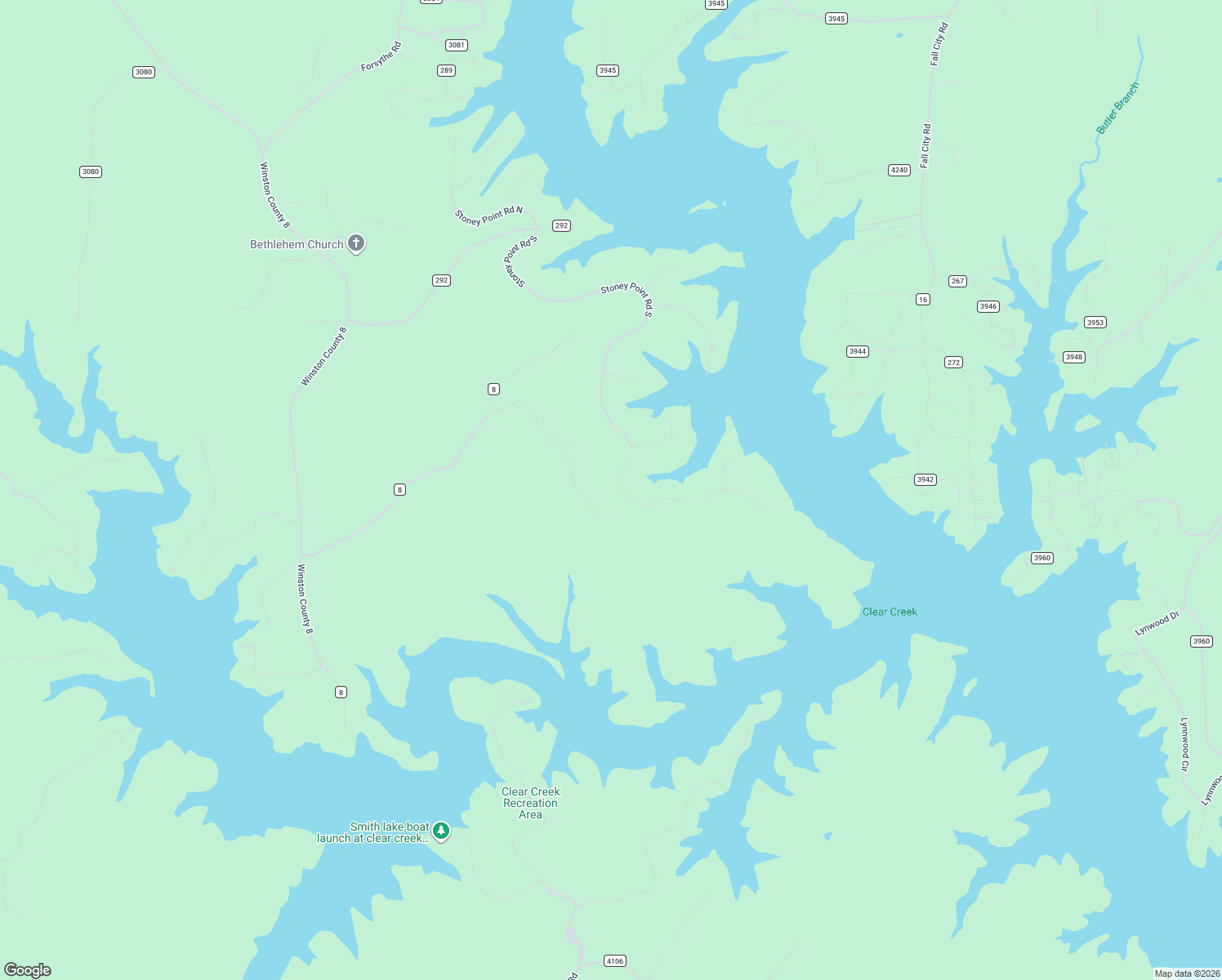map of restaurants, bars, coffee shops, grocery stores, and more near 1541 Stoney Point Road South in Double Springs