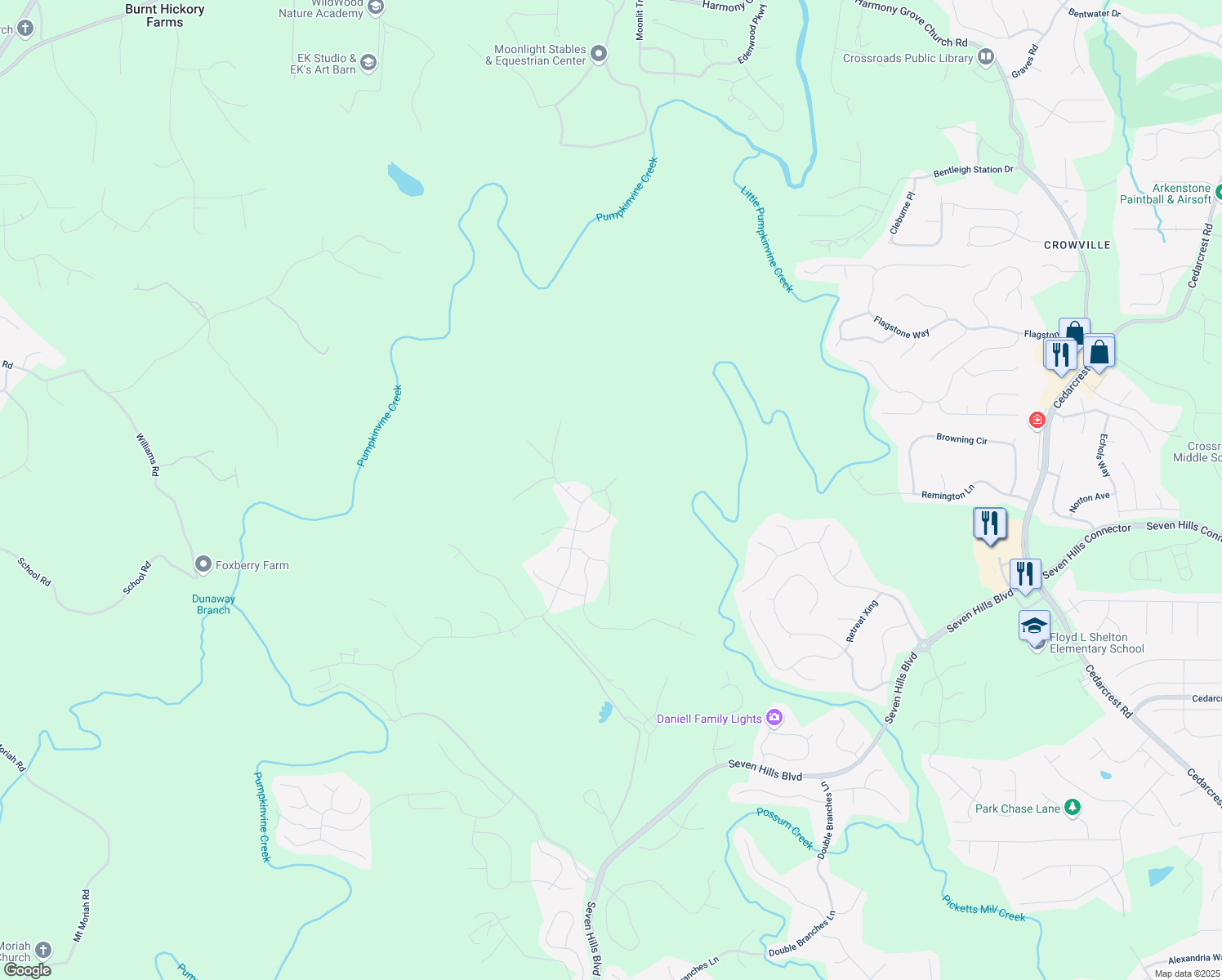 map of restaurants, bars, coffee shops, grocery stores, and more near 200 Woodford Reserve Pass in Dallas