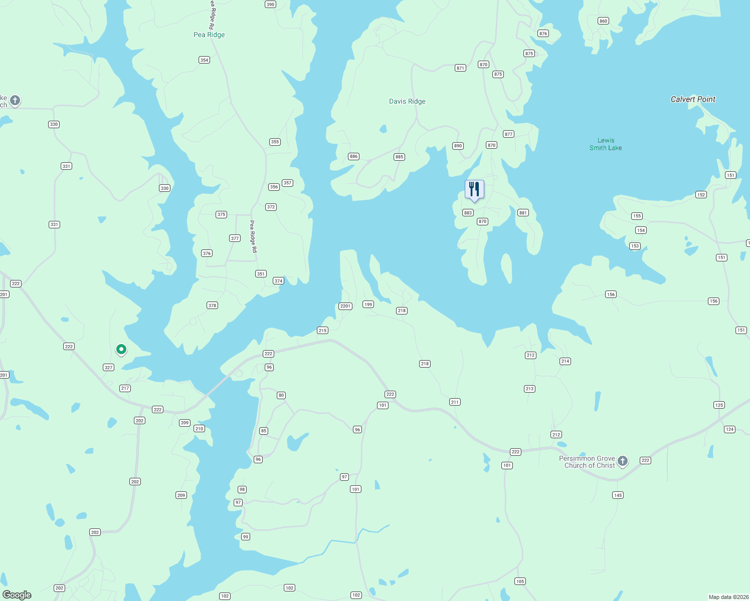 map of restaurants, bars, coffee shops, grocery stores, and more near 260 County Road 199 in Bremen