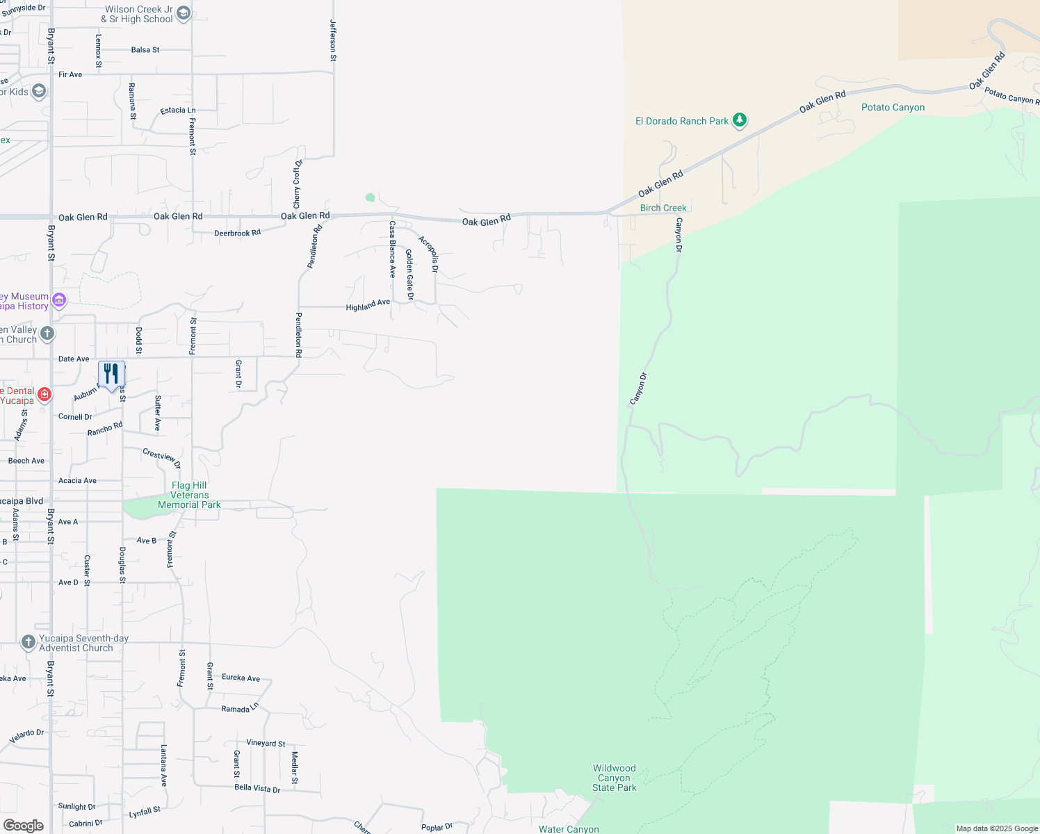 map of restaurants, bars, coffee shops, grocery stores, and more near 36700-36778,36701-36779 Lupine Trail in Yucaipa