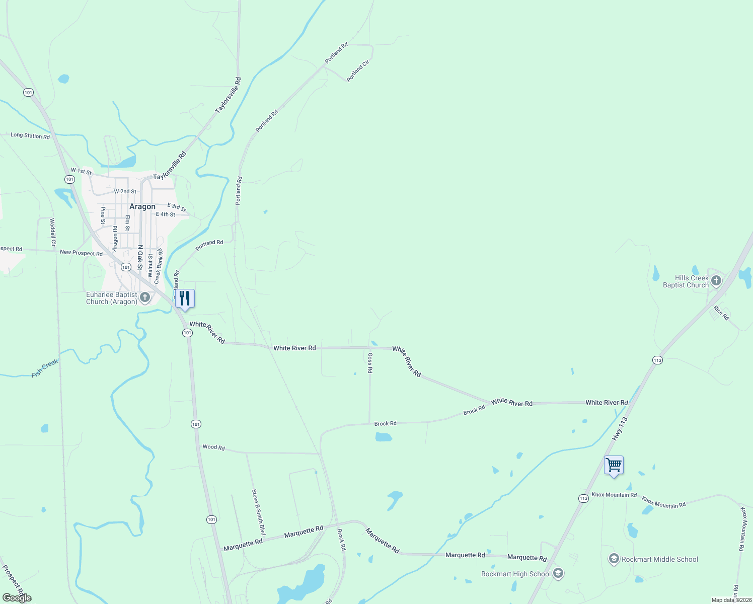 map of restaurants, bars, coffee shops, grocery stores, and more near 38 Sarah's Hollow Road in Rockmart