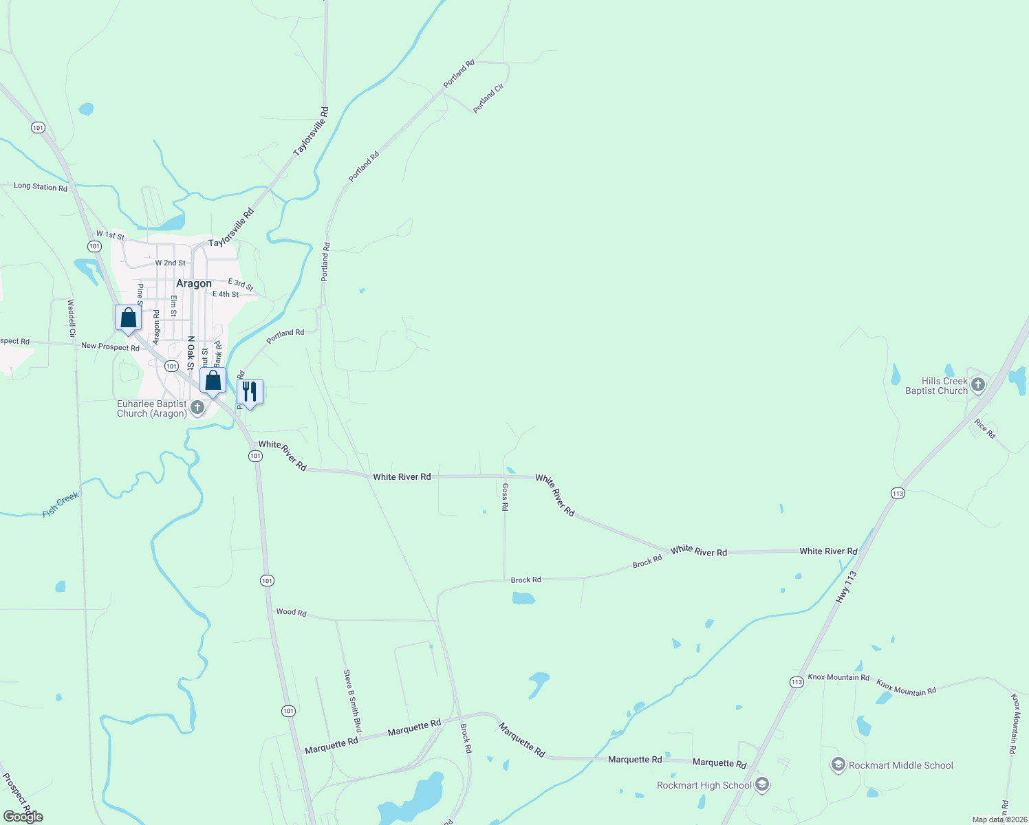 map of restaurants, bars, coffee shops, grocery stores, and more near 38 Sarah's Hollow Road in Rockmart
