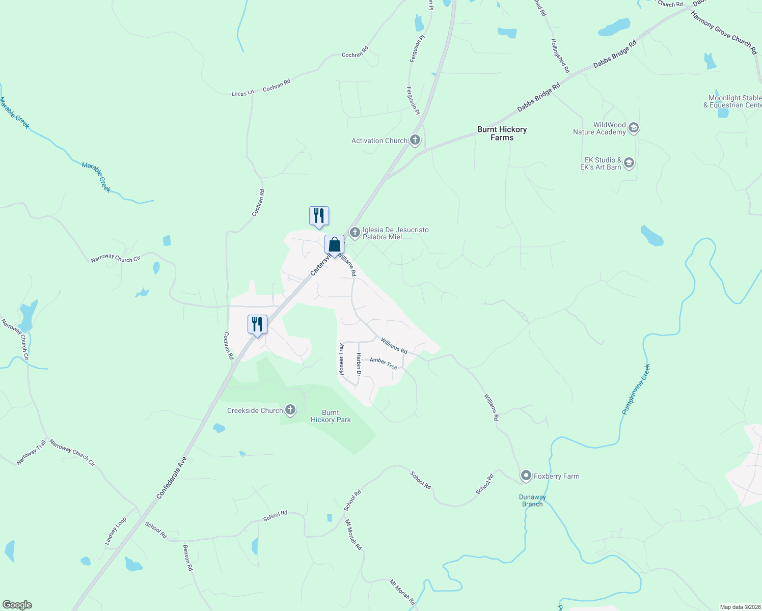 map of restaurants, bars, coffee shops, grocery stores, and more near 182 Hickory Trail in Dallas