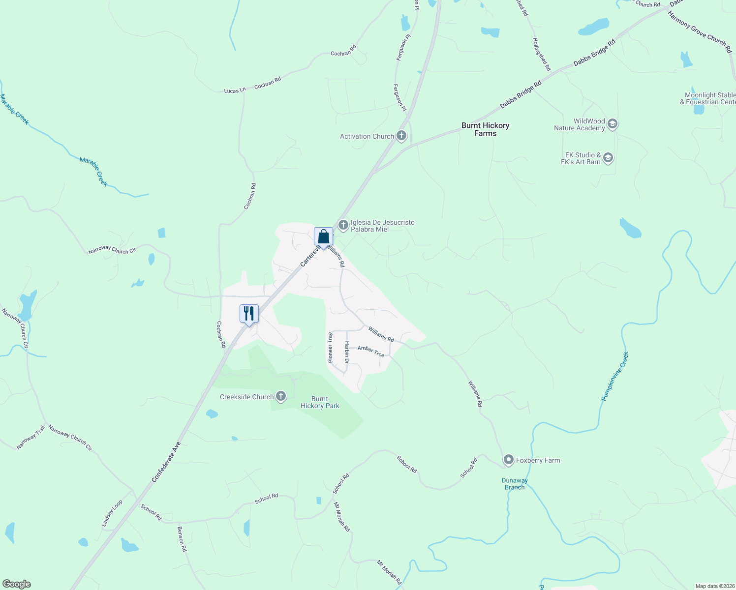 map of restaurants, bars, coffee shops, grocery stores, and more near 182 Hickory Trail in Dallas