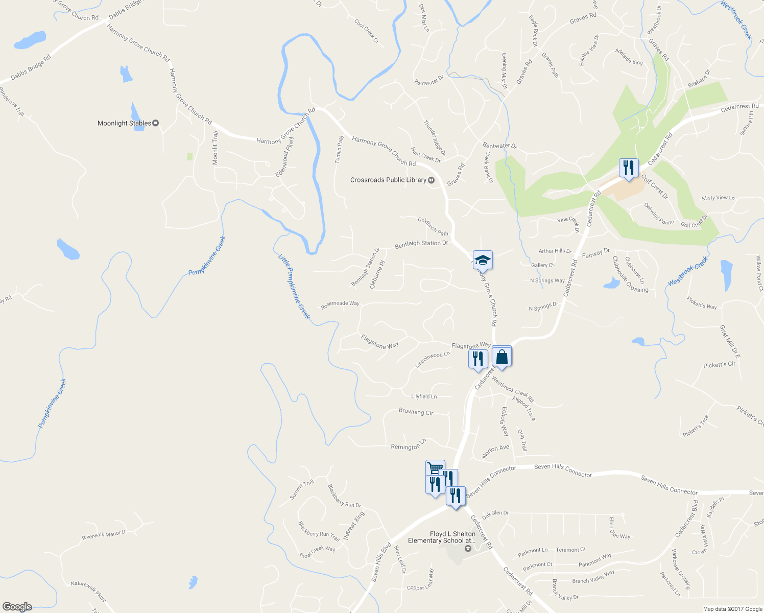 map of restaurants, bars, coffee shops, grocery stores, and more near 972 Flagstone Way in Acworth