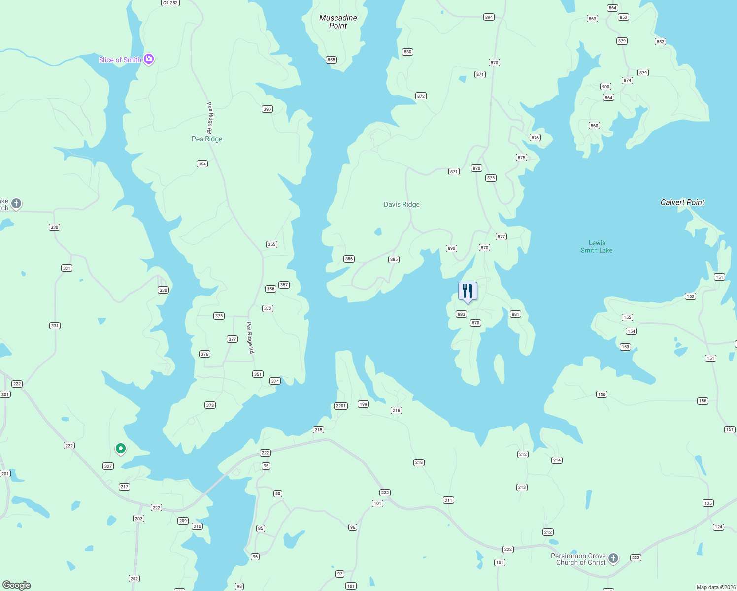 map of restaurants, bars, coffee shops, grocery stores, and more near 759 County Road 885 in Crane Hill