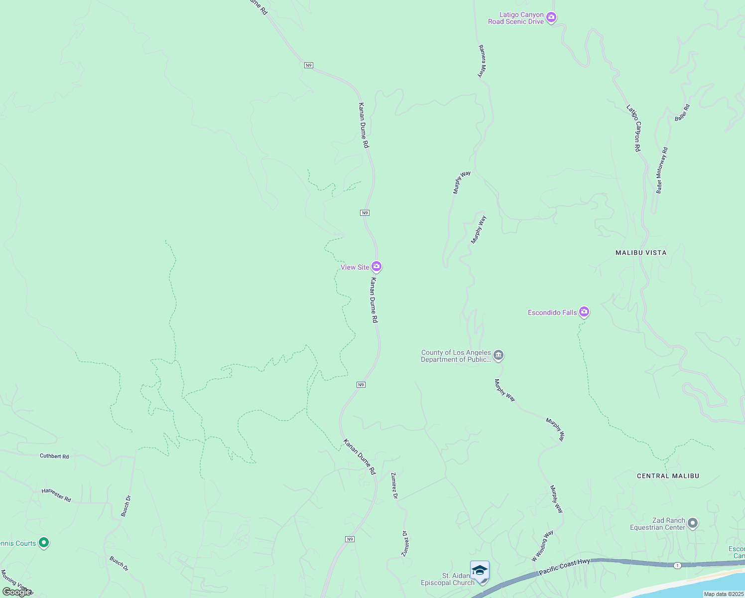 map of restaurants, bars, coffee shops, grocery stores, and more near 4915 Kanan Dume Road in Malibu